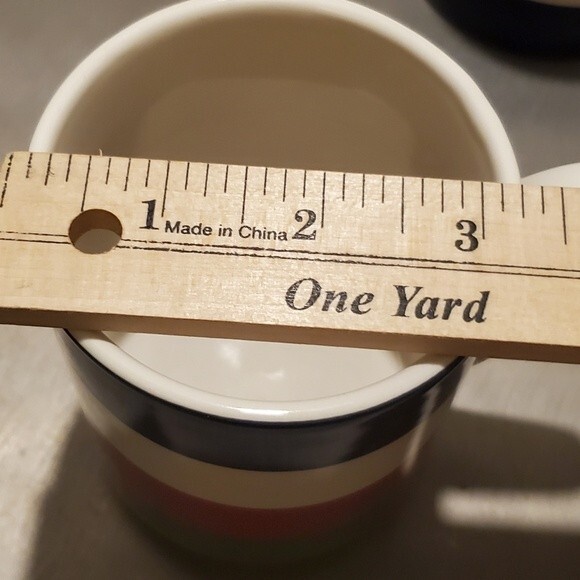 KATE SPADE NY Lenox "All In Good Taste" Stripe Mugs Blue White Pink Green Set 4 - Picture 8 of 9